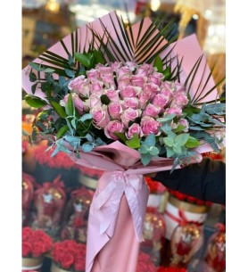 Pink Rose Buket 41 Adet